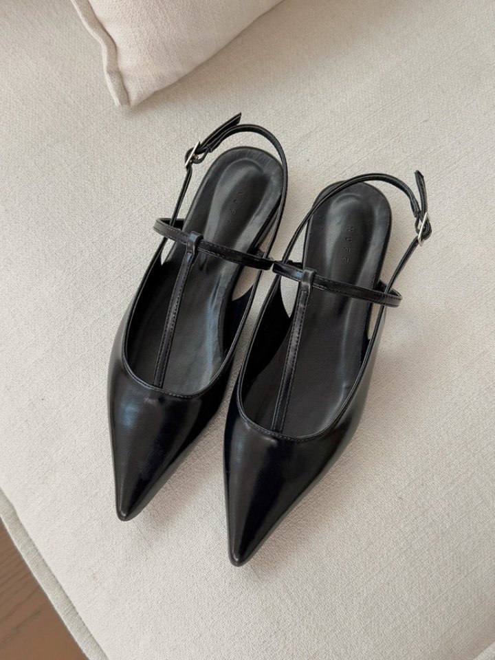 Vade - Korean Women Fashion - #momslook - Low Heel Stiletto Slingback Heels - 8