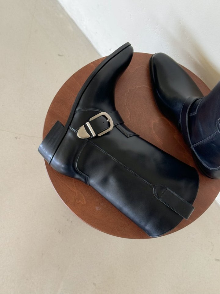 Vade - Korean Women Fashion - #womensfashion - Buckle Rider Boots - 4