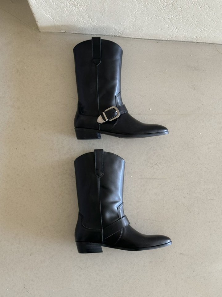 Vade - Korean Women Fashion - #momslook - Buckle Rider Boots - 6