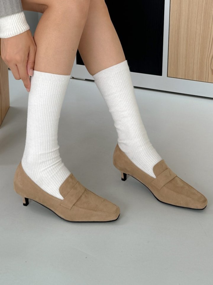 Vade - Korean Women Fashion - #momslook - Low Heel Square Loafer Heels - 5