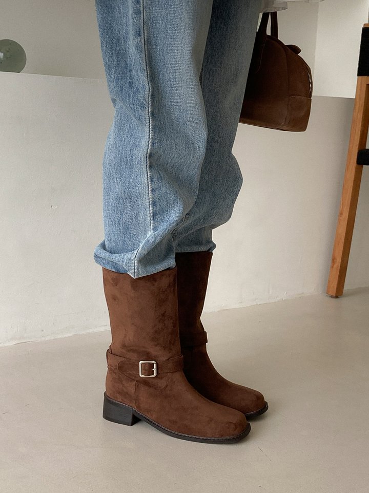 Vade - Korean Women Fashion - #momslook - Buckle Strap Mid Half Boots - 8