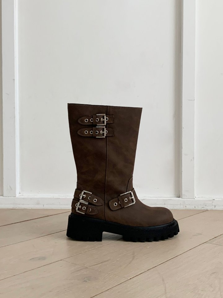 Vade - Korean Women Fashion - #momslook - Rider Buckle Half Boots - 5