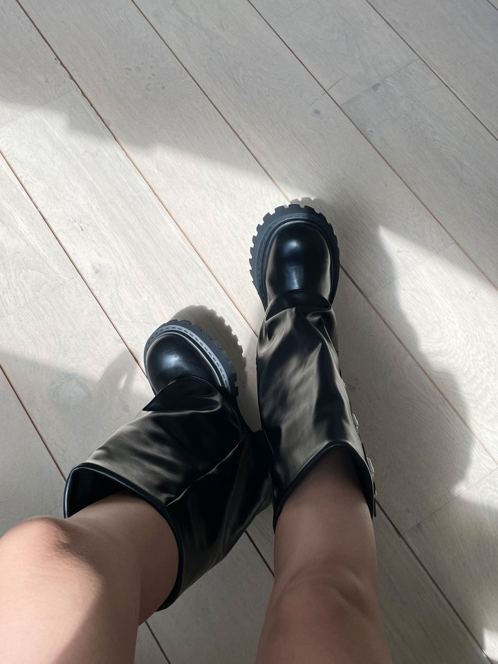 Vade - Korean Women Fashion - #womensfashion - Buckle Rider Half Boots - 4