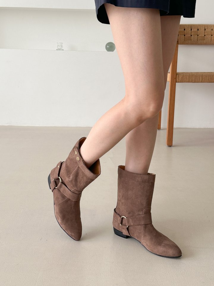 Vade - Korean Women Fashion - #momslook - Buckle Strap Boots - 11