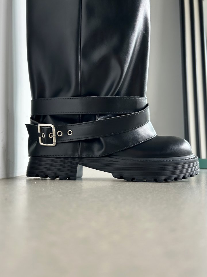 Vade - Korean Women Fashion - #momslook - Mountain Buckle Walker Boots - 7