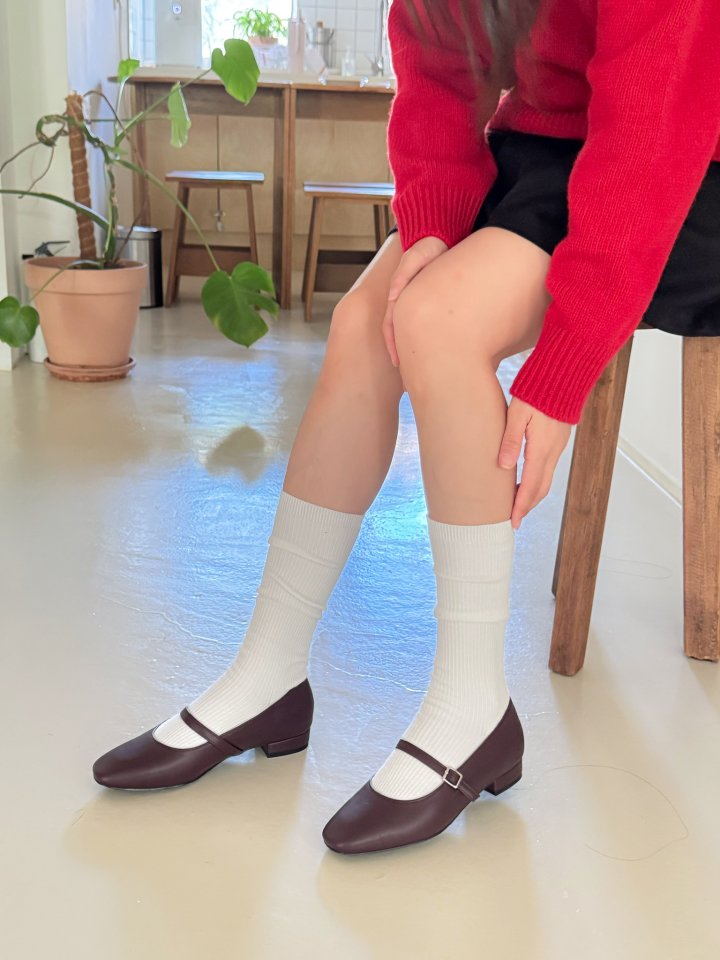 Vade - Korean Women Fashion - #momslook - Mary Jane Round Flats - 5