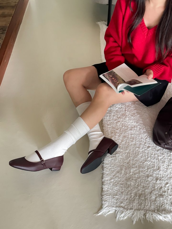 Vade - Korean Women Fashion - #momslook - Mary Jane Round Flats - 7
