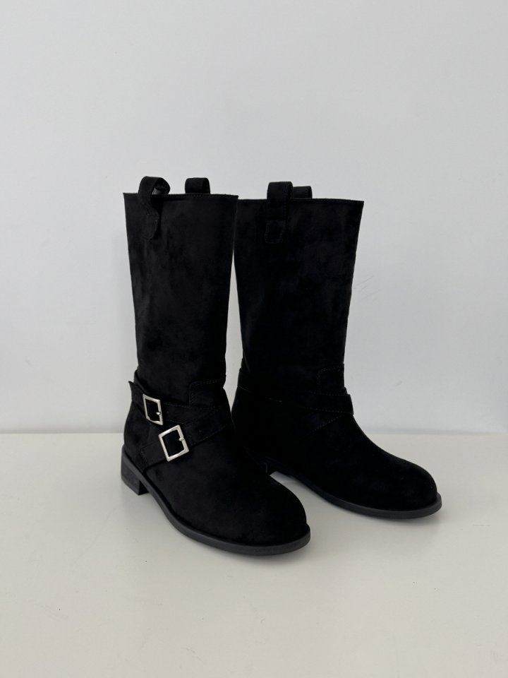 Vade - Korean Women Fashion - #womensfashion - Cross Middle Half Suede Boots - 4