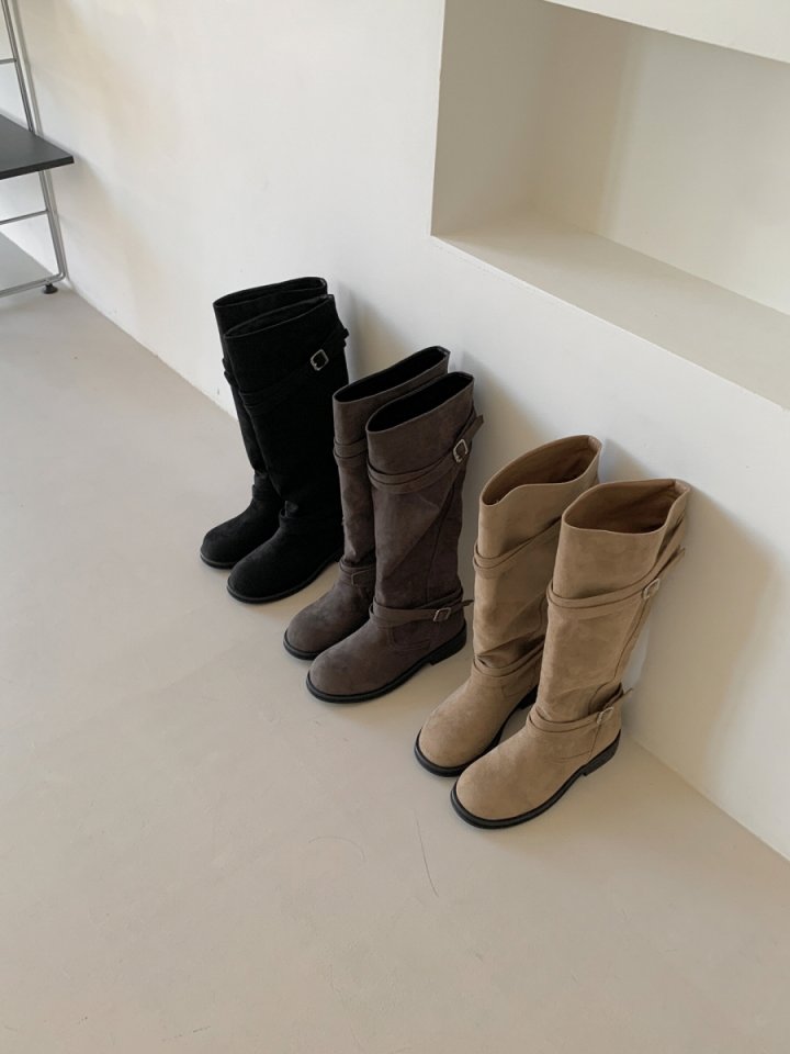 Vade - Korean Women Fashion - #momslook - Strap Middle Half Boots