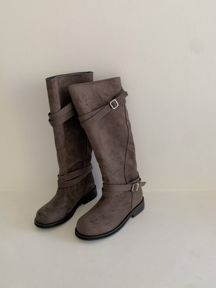 Vade - Korean Women Fashion - #momslook - Strap Middle Half Boots - 6