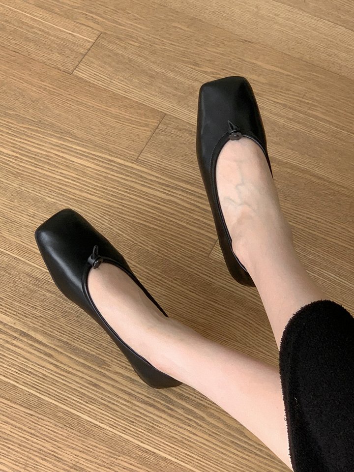 Vade - Korean Women Fashion - #momslook - String Square Flats - 4
