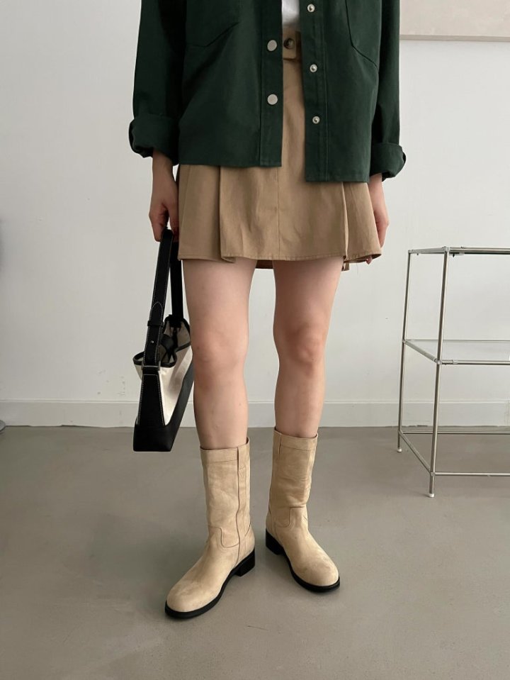 Vade - Korean Women Fashion - #momslook - Mid Half Suede Boots - 6