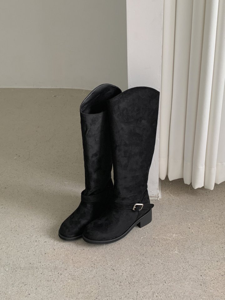 Vade - Korean Women Fashion - #momslook - Suede Buckle Boots - 11