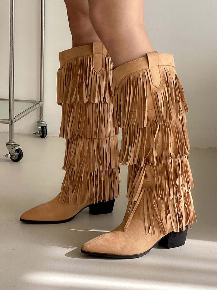Vade - Korean Women Fashion - #momslook - Mid Half Decorated Boots