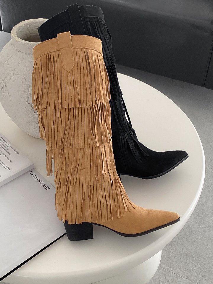 Vade - Korean Women Fashion - #momslook - Mid Half Decorated Boots - 11