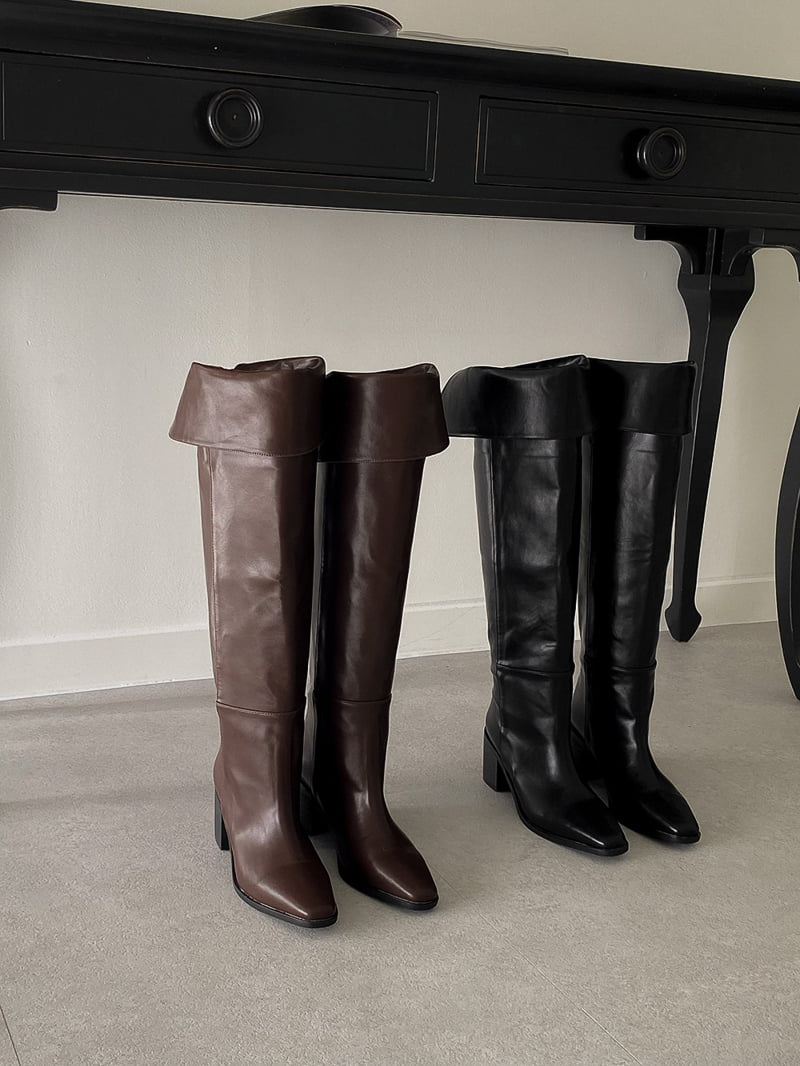 Vade - Korean Women Fashion - #momslook - Long Fold-over Half Boots - 12