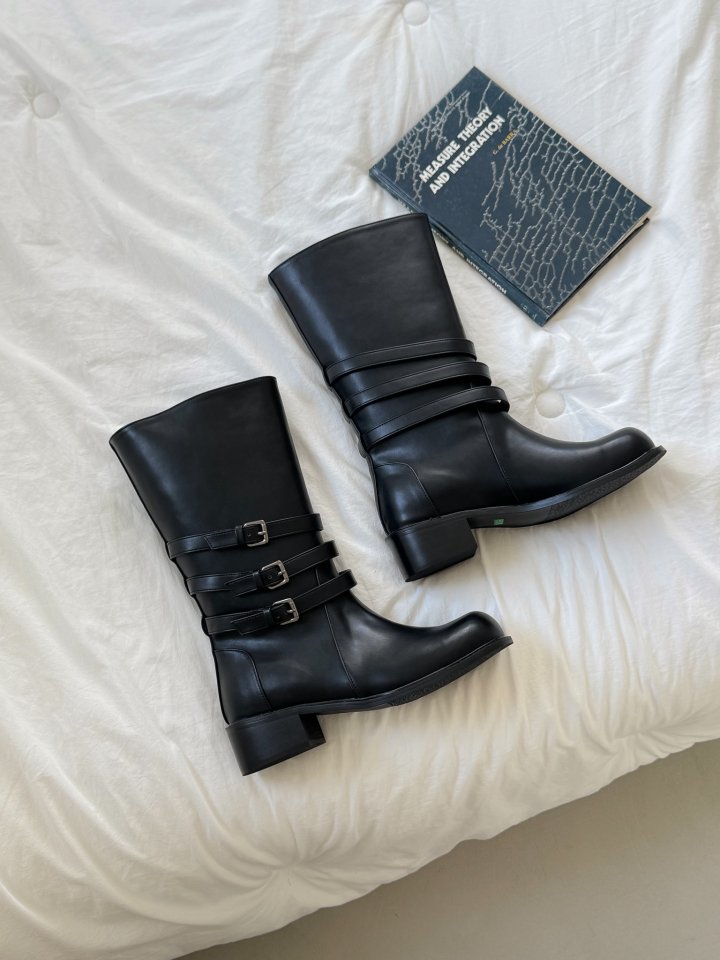 Vade - Korean Women Fashion - #pursuepretty - Rider Biker Half Mid Boots - 5