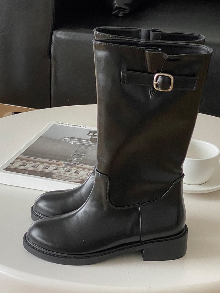 Vade - Korean Women Fashion - #pursuepretty - Round Mid Half Boots - 6