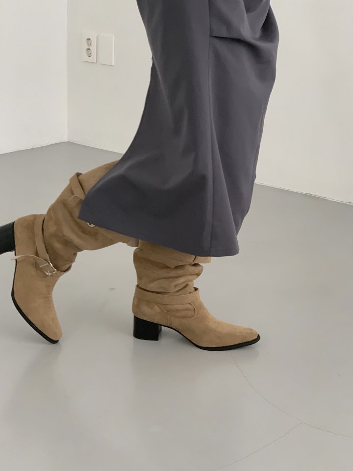 Vade - Korean Women Fashion - #pursuepretty - Half Western Stiletto Buckle Mid Boots - 10