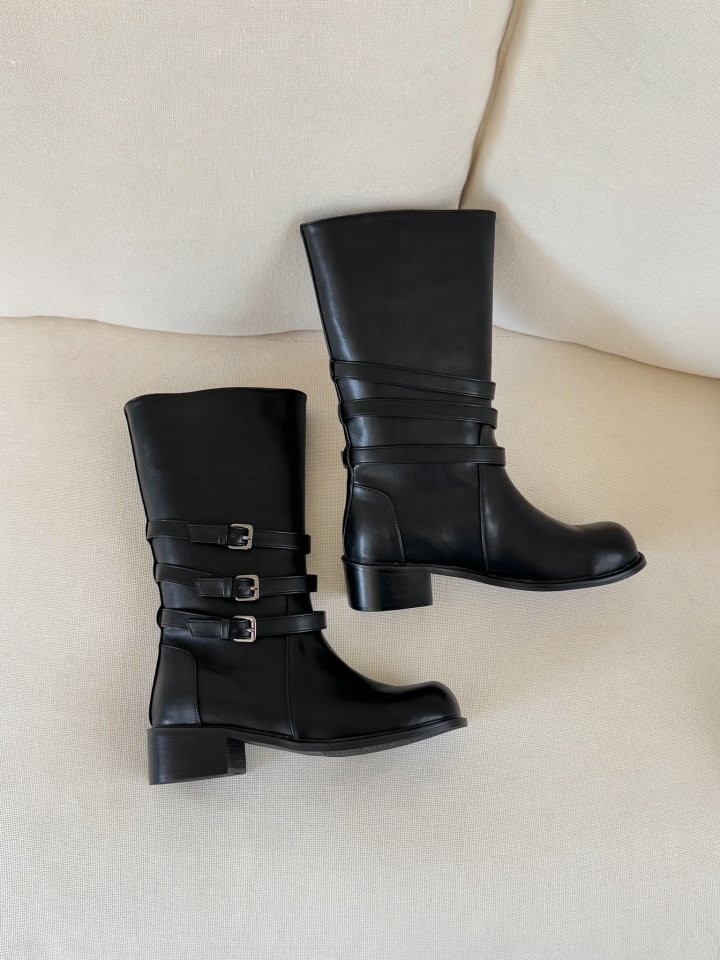 Vade - Korean Women Fashion - #restrostyle - Rider Biker Half Mid Boots - 6