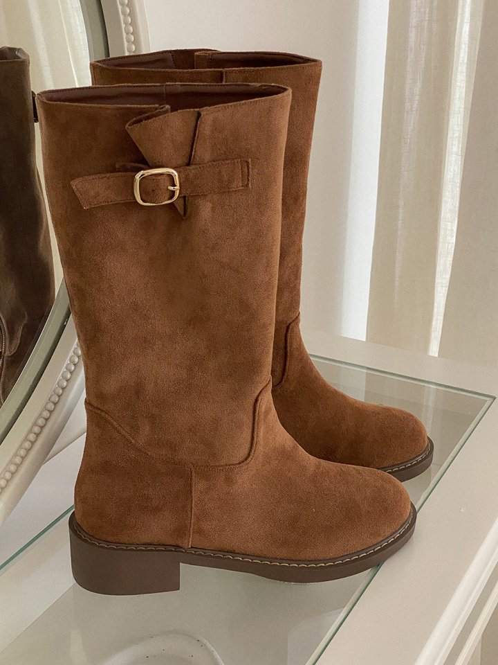 Vade - Korean Women Fashion - #restrostyle - Round Mid Half Boots - 7