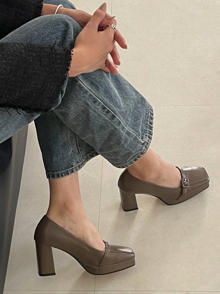 Vade - Korean Women Fashion - #restrostyle - Square Pumps Heels - 8
