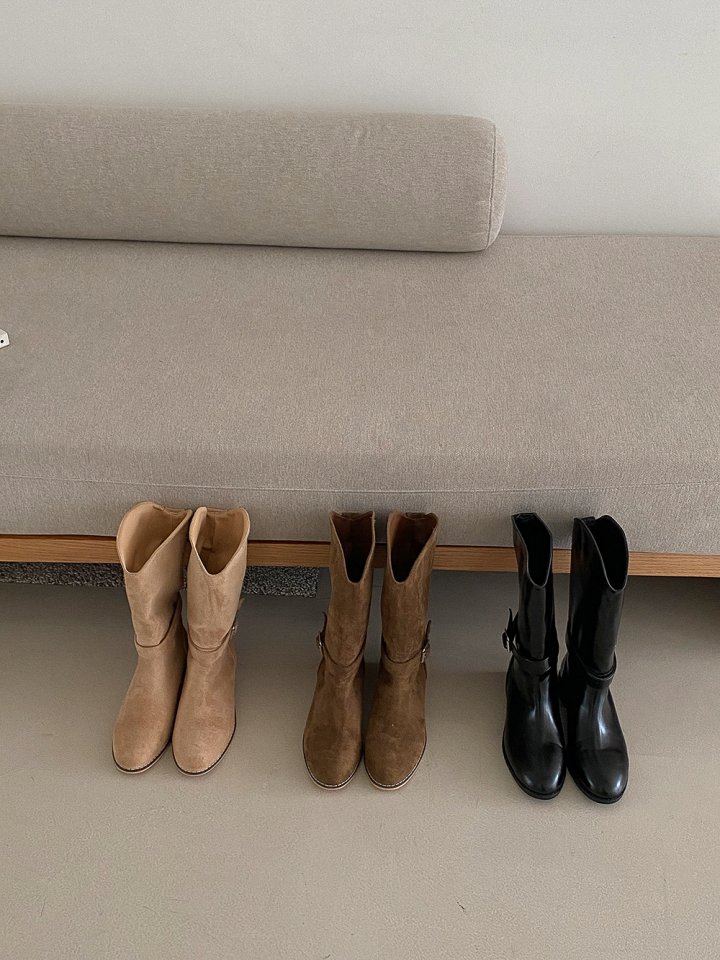 Vade - Korean Women Fashion - #pursuepretty - Western Mid Low Heel Half Boots - 4