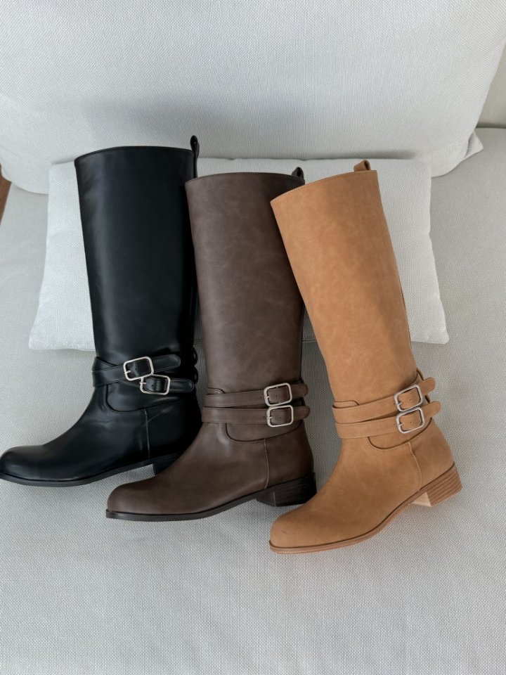 Vade - Korean Women Fashion - #restrostyle - Buckle Velcro Rider Boots - 12