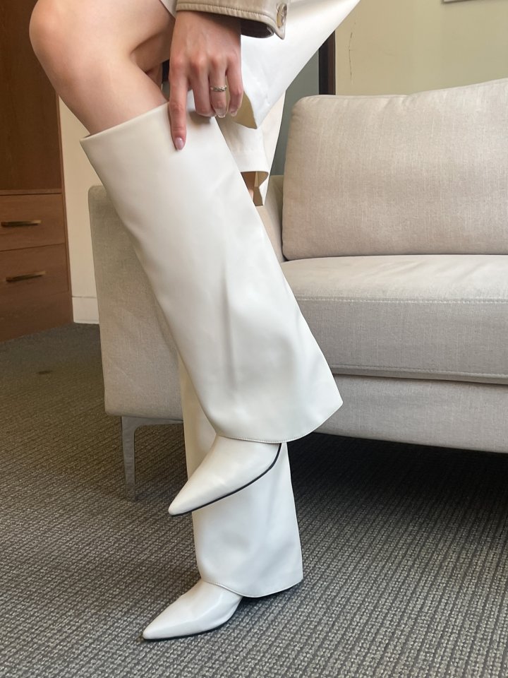 Vade - Korean Women Fashion - #restrostyle - Half Long Stiletto Boots