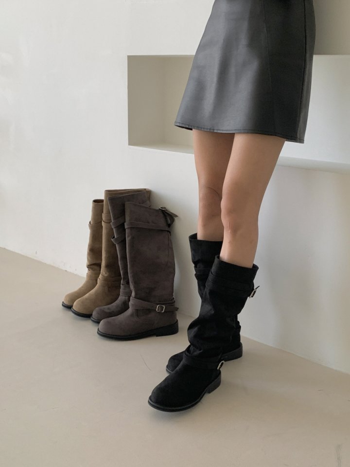 Vade - Korean Women Fashion - #restrostyle - Strap Middle Half Boots - 12