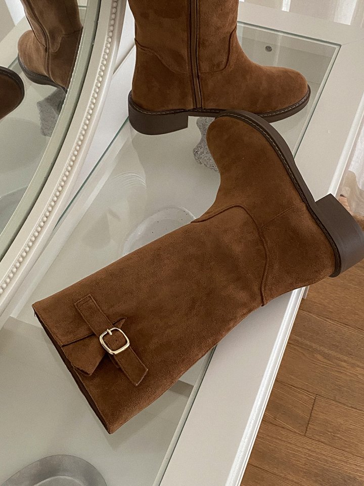 Vade - Korean Women Fashion - #romanticstyle - Round Mid Half Boots - 8