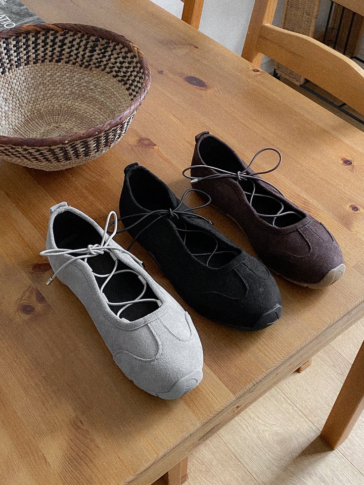 Vade - Korean Women Fashion - #romanticstyle - Suede Ballet Core Flap Sneakers - 6