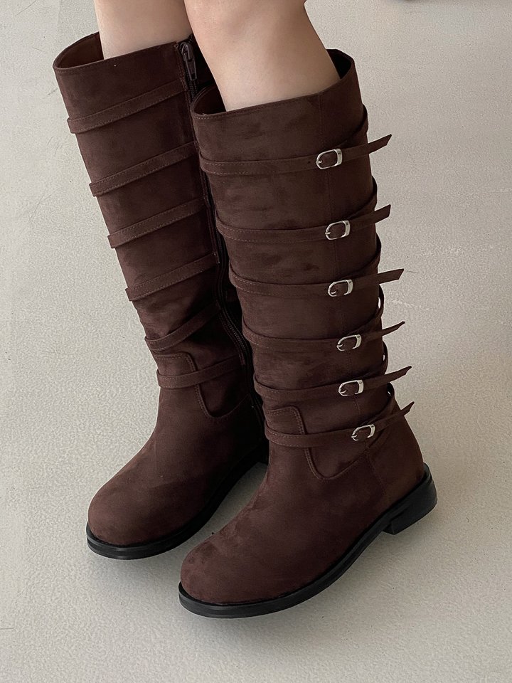 Vade - Korean Women Fashion - #romanticstyle - Buckle Rider Biker Mid Half Boots