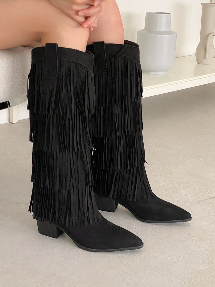 Vade - Korean Women Fashion - #romanticstyle - Mid Half Decorated Boots - 7