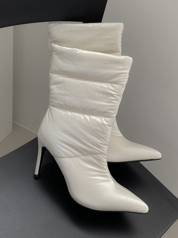 Vade - Korean Women Fashion - #shopsmall - Stiletto Half Mid Boots - 12