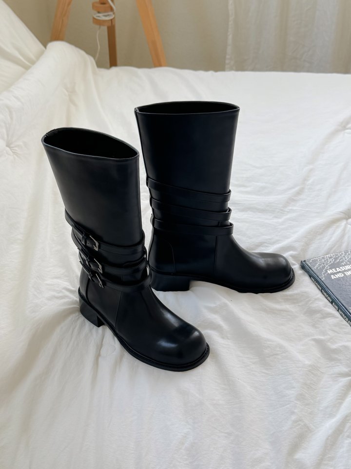 Vade - Korean Women Fashion - #shopsmall - Rider Biker Half Mid Boots - 8