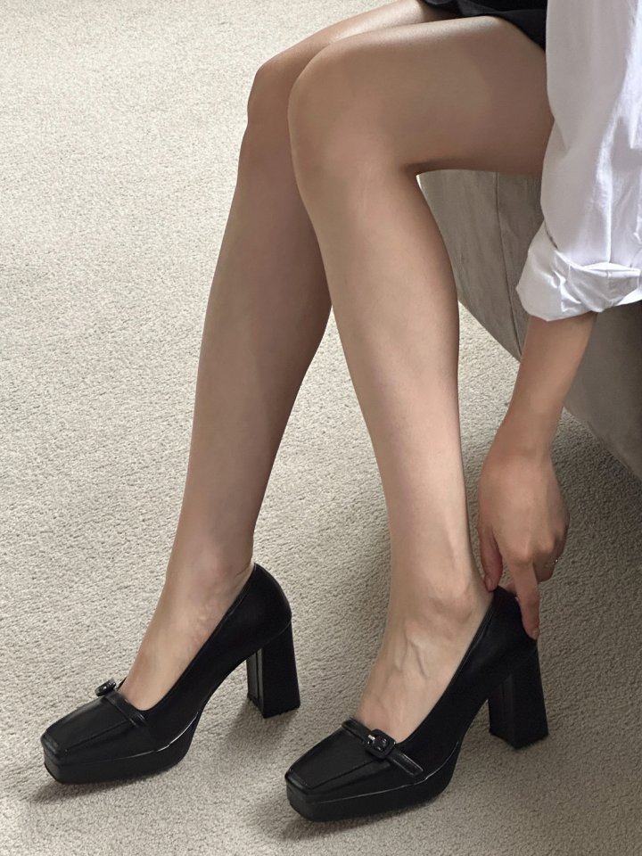 Vade - Korean Women Fashion - #shopsmall - Square Pumps Heels - 10