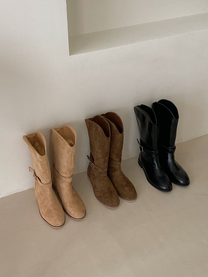 Vade - Korean Women Fashion - #shopsmall - Western Mid Low Heel Half Boots - 6