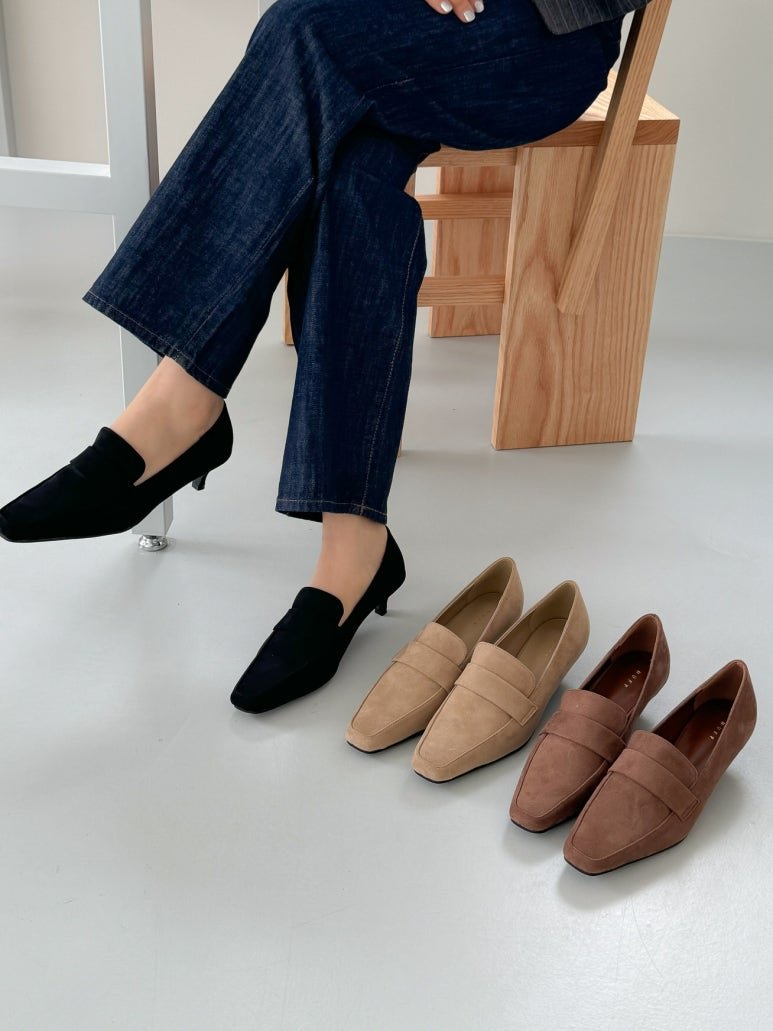 Vade - Korean Women Fashion - #shopsmall - Low Heel Square Loafer Heels - 12