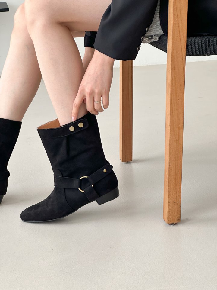 Vade - Korean Women Fashion - #shopsmall - Buckle Strap Boots - 6