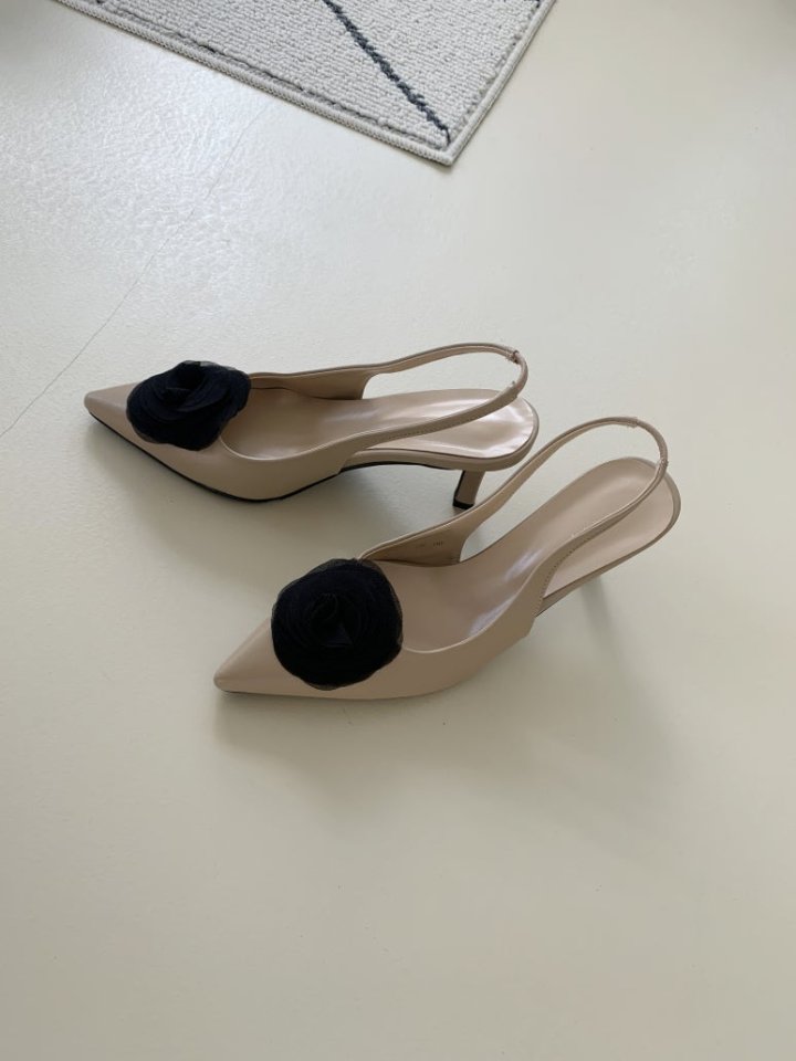 Vade - Korean Women Fashion - #thatsdarling - Flower Slingback Stiletto Heels - 11