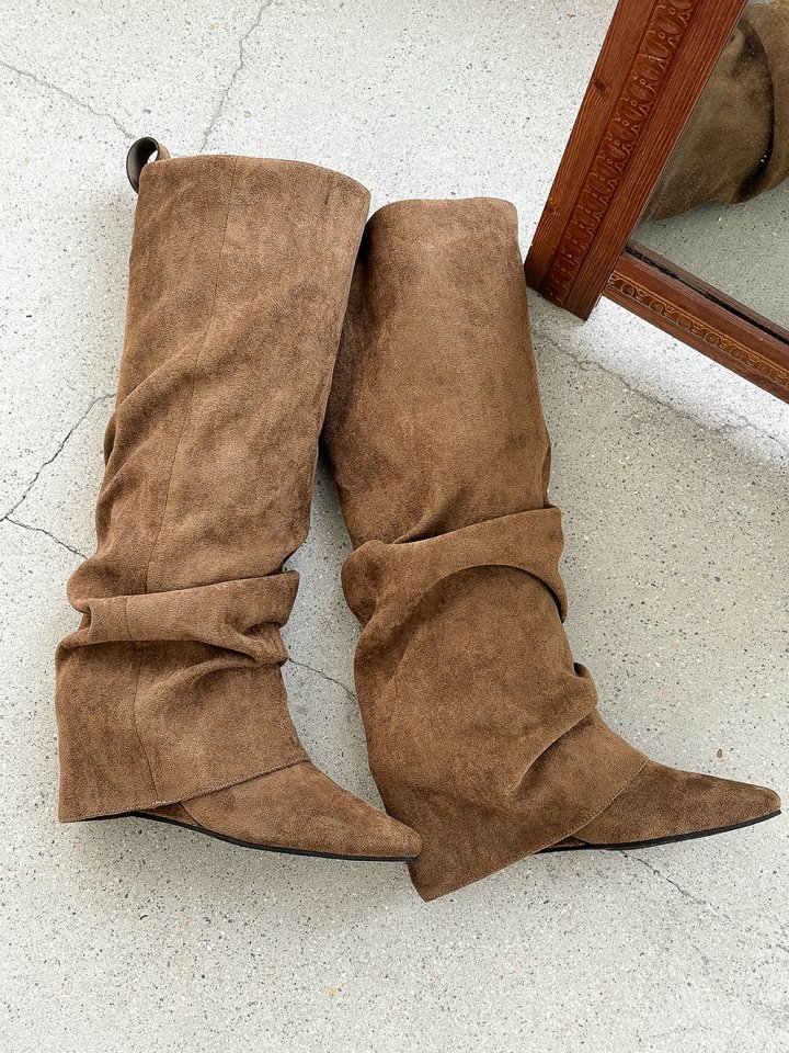 Vade - Korean Women Fashion - #shopsmall - Pleated Mid Half Boots - 4