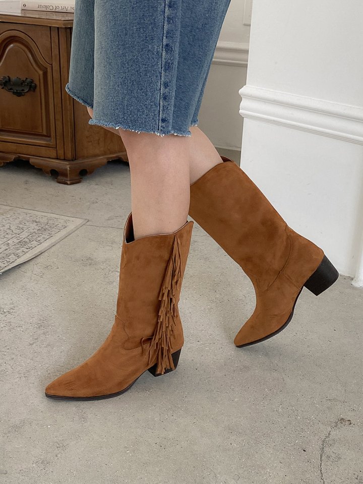 Vade - Korean Women Fashion - #thatsdarling - Mid Half Basic Stiletto Boots - 3