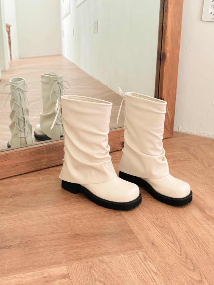 Vade - Korean Women Fashion - #thatsdarling - Round Point Half Boots - 5