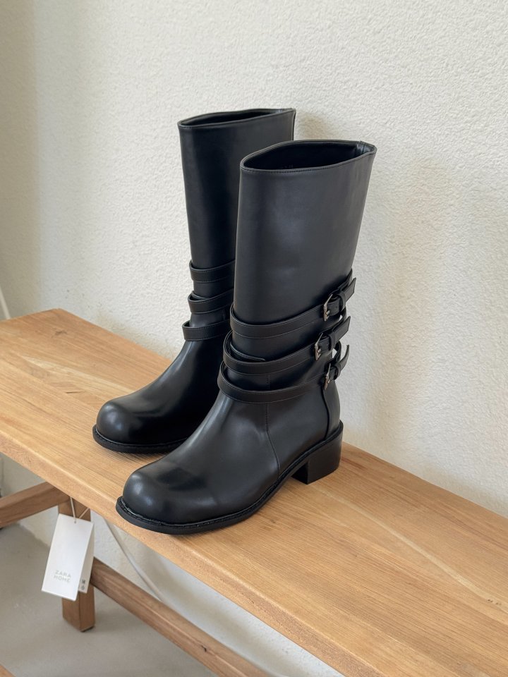Vade - Korean Women Fashion - #thelittlethings - Rider Biker Half Mid Boots - 10