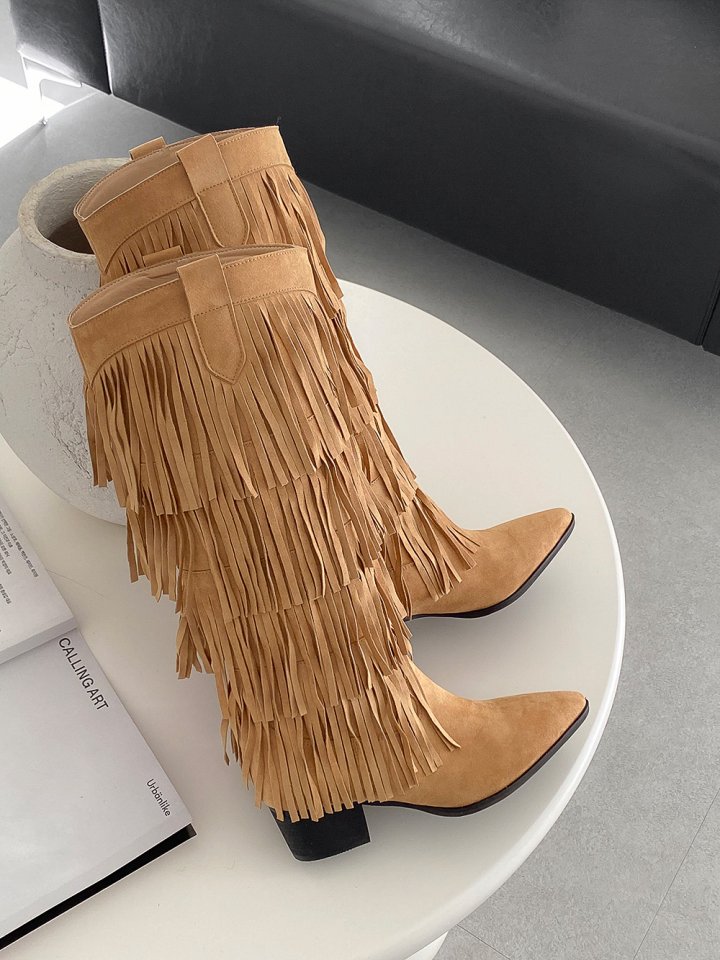 Vade - Korean Women Fashion - #thelittlethings - Mid Half Decorated Boots - 10
