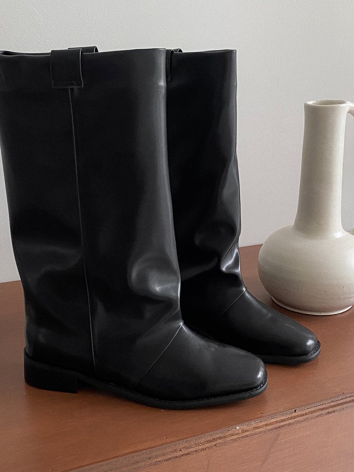 Vade - Korean Women Fashion - #vintageinspired - Basic Round Mid Half Boots - 3