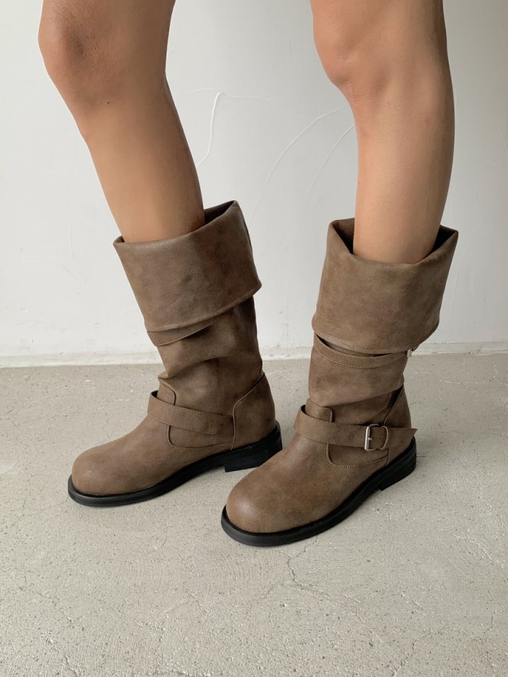 Vade - Korean Women Fashion - #vintageinspired - Biker Rider Mid Half Boots - 9