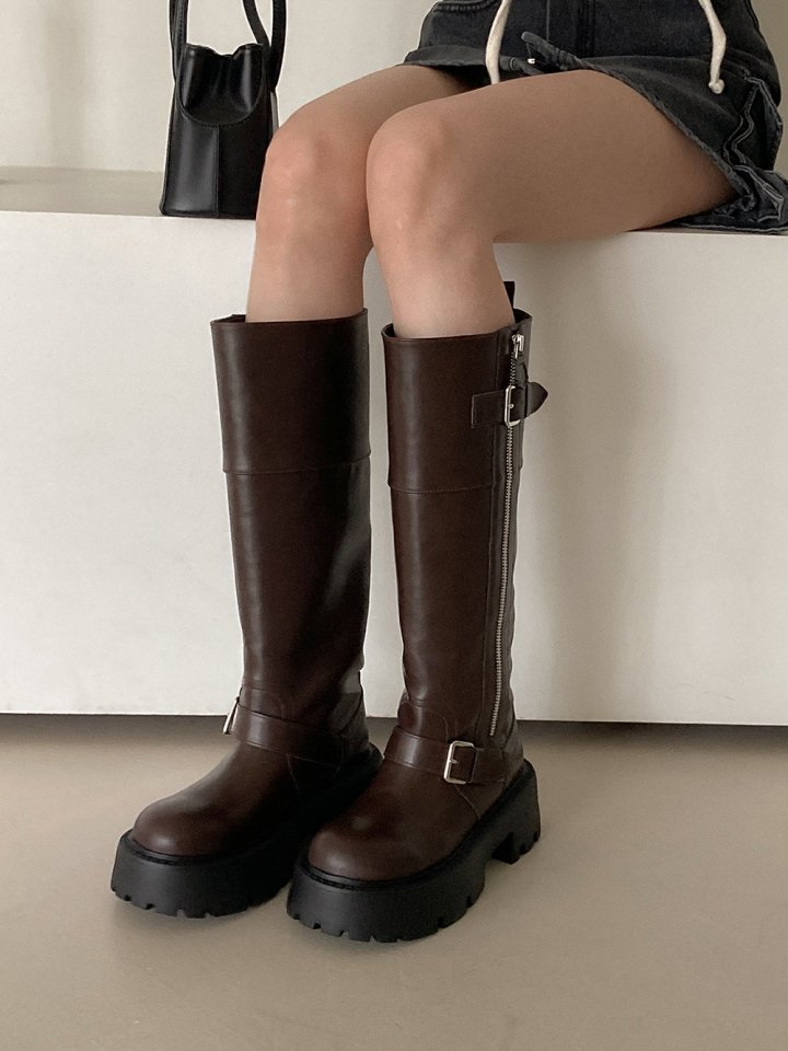 Vade - Korean Women Fashion - #vintagekidsstyle - Half Mid Boots Long Walkers - 12