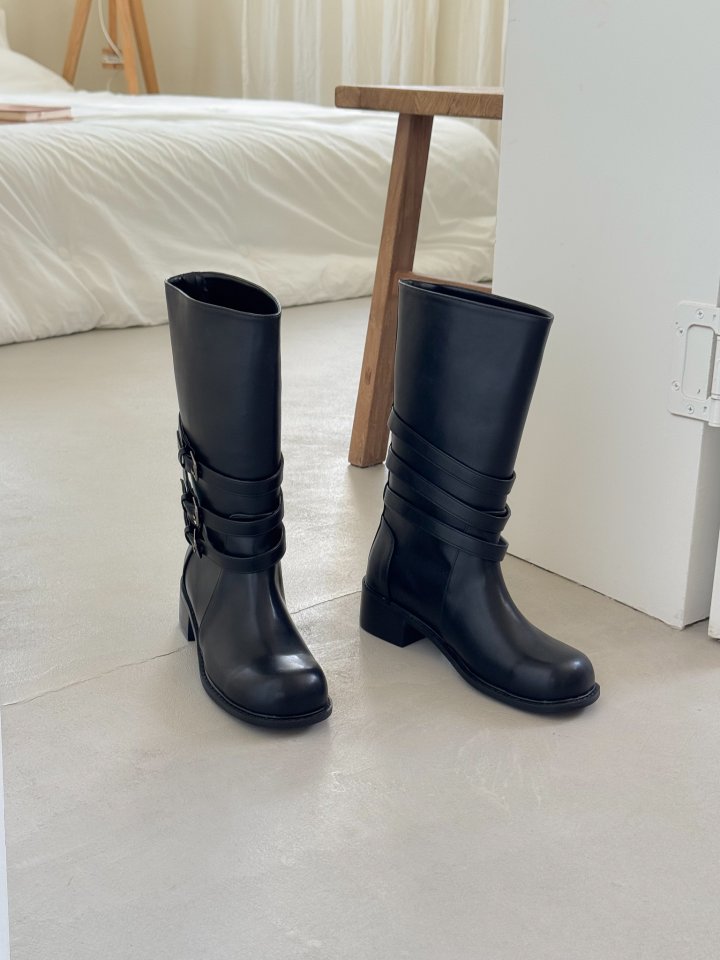 Vade - Korean Women Fashion - #vintageinspired - Rider Biker Half Mid Boots - 4